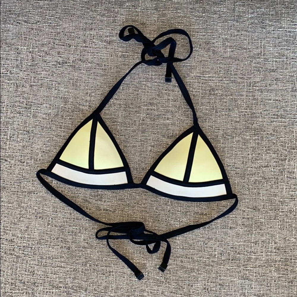 Triangl Yellow/Black Bikini Top